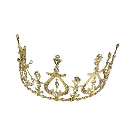 Crown Cake Topper Crystals and Gold-tone metal finish  decoration
