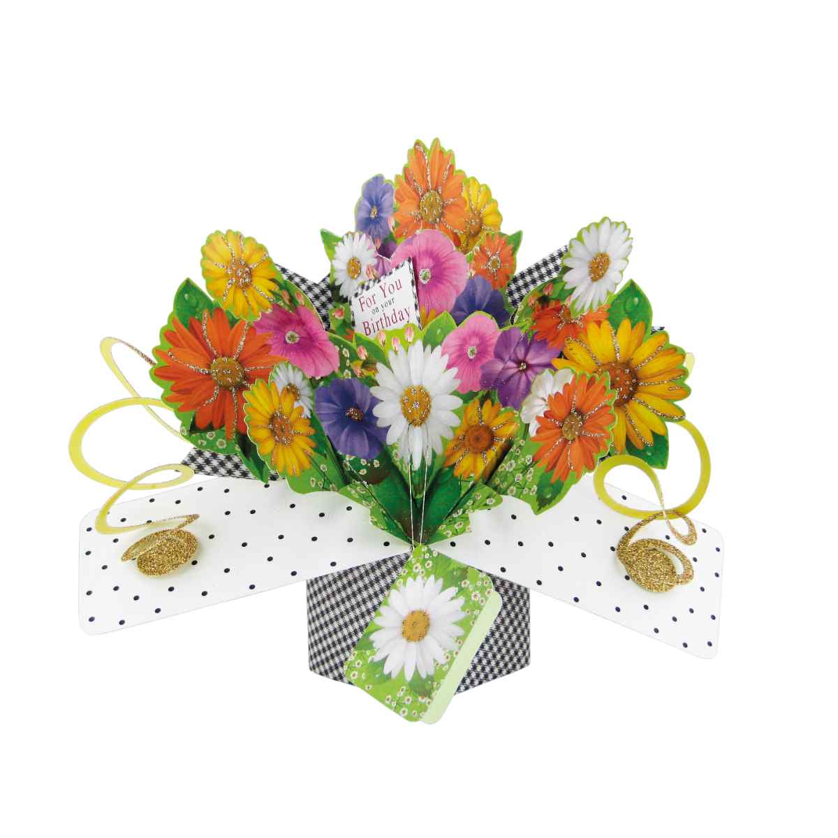 Pop Up Card - For You On Your Birthday - Flowers