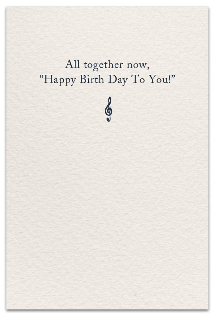 Cardthartic Greeting Card - Birthday Music theme - inside message