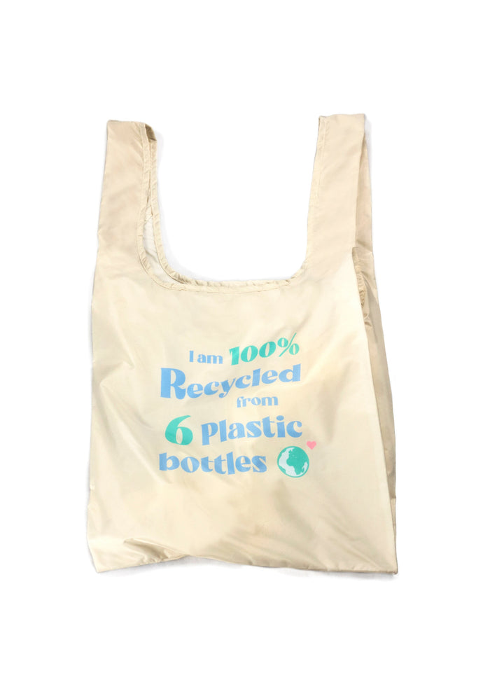 Recycled Graphic Text Reusable Bag