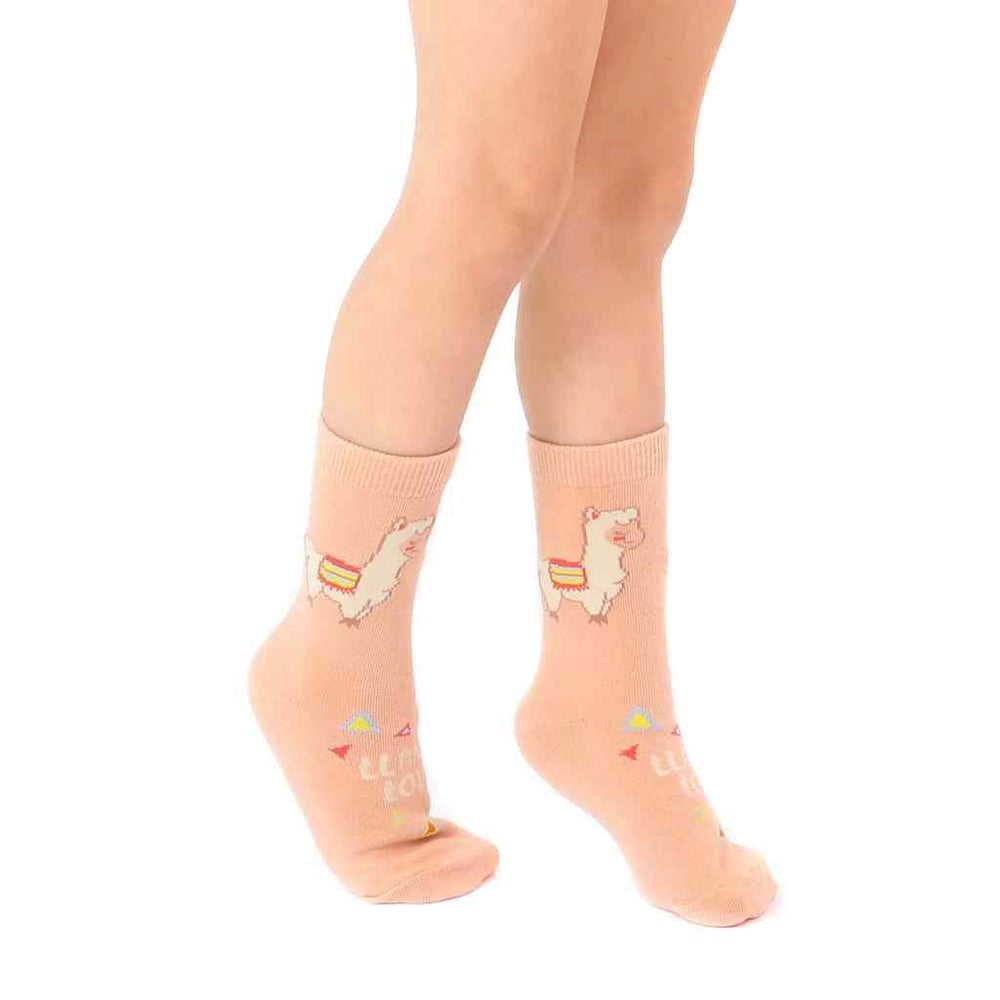 Llama Fun 3D Crew Socks by Living Royal