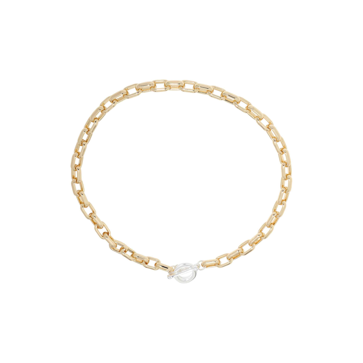Merx - Fashion Gold Chain Link Necklace Two-Tone