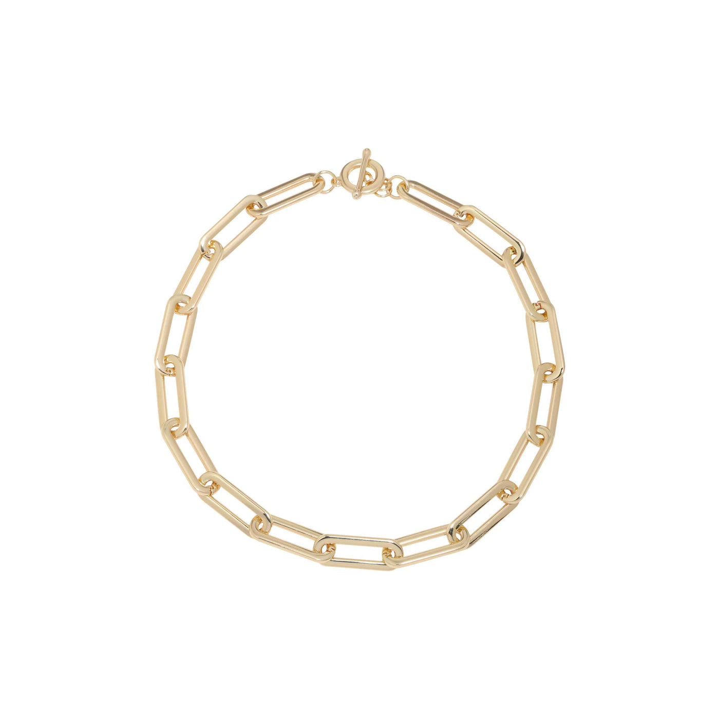 Merx - Large Paperclip Chain Short Necklace in Gold