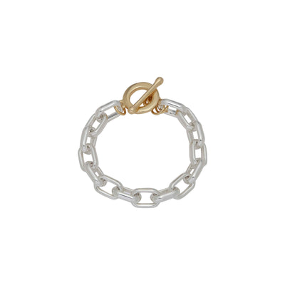 Merx - Fashion Silver Chain Bracelet Two-Tone