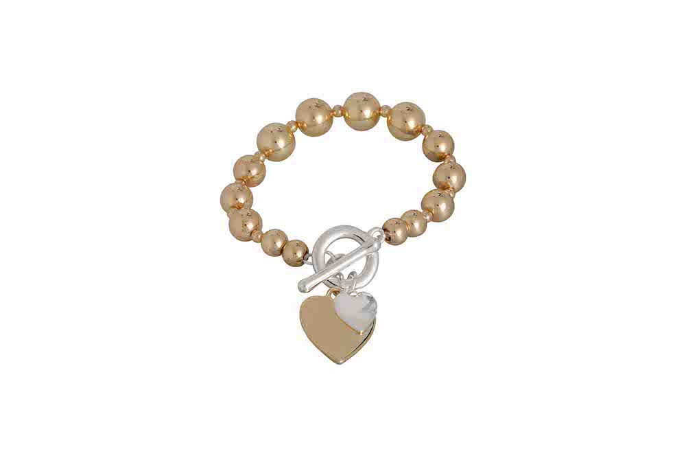 Merx - Chunky Bracelet Gold with Heart Charms