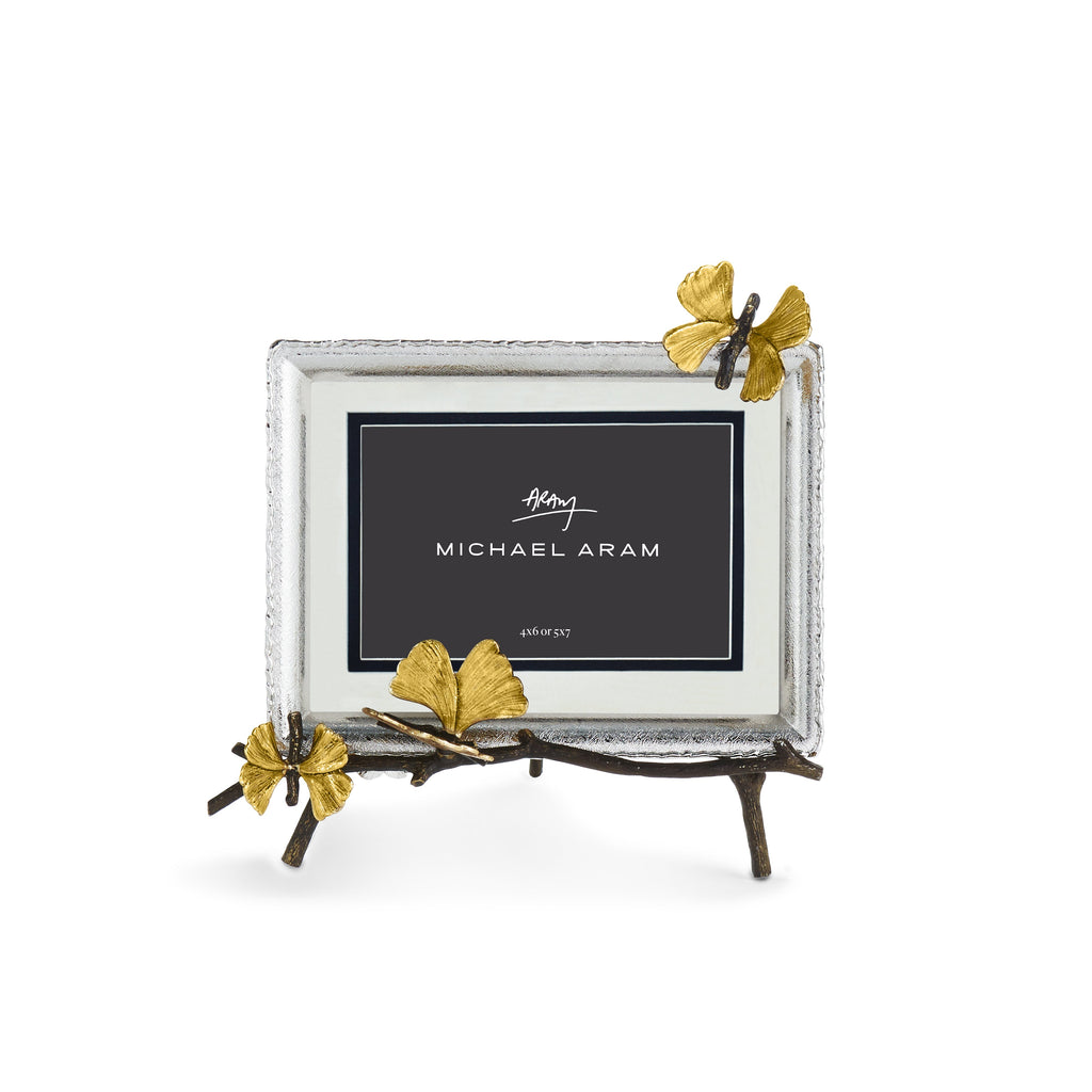 Michael Aram Butterfly Ginkgo Easel Picture Frame Crafted Decor