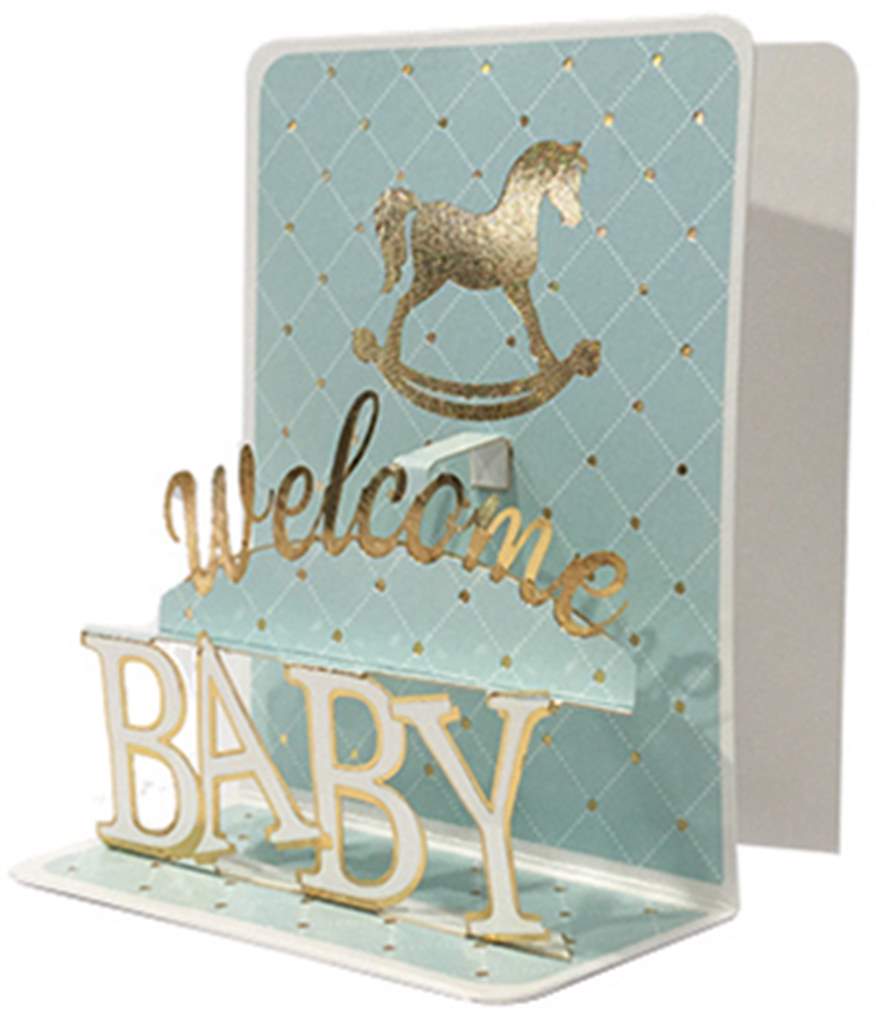PETITE POP-UP 3D CARD  -  WELCOME BABY 