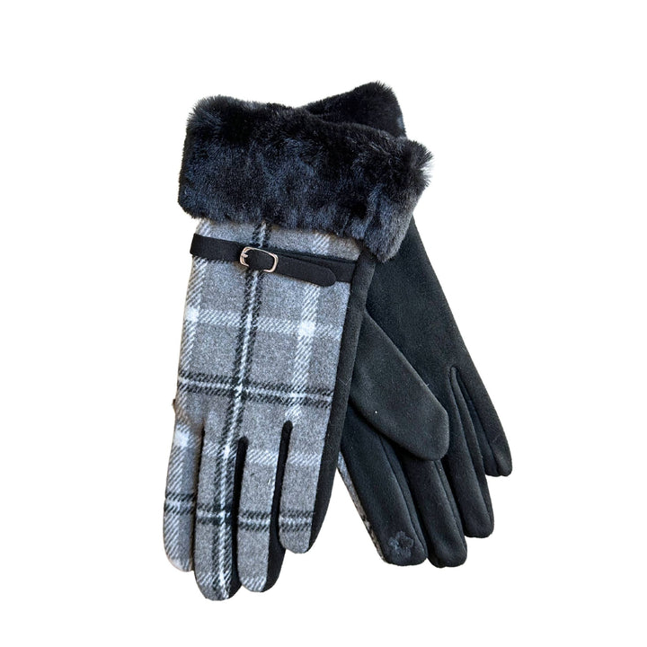 Women's Winter Glove Black Plaid