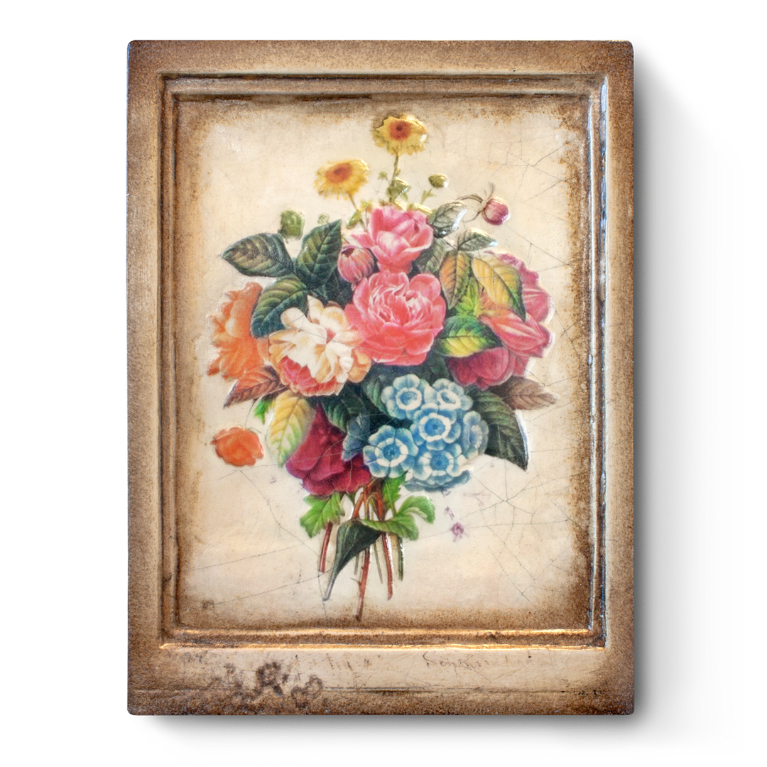 RLE 19 05 Bouquet RETIRED and SIGNED Sid Dickens Memory Block