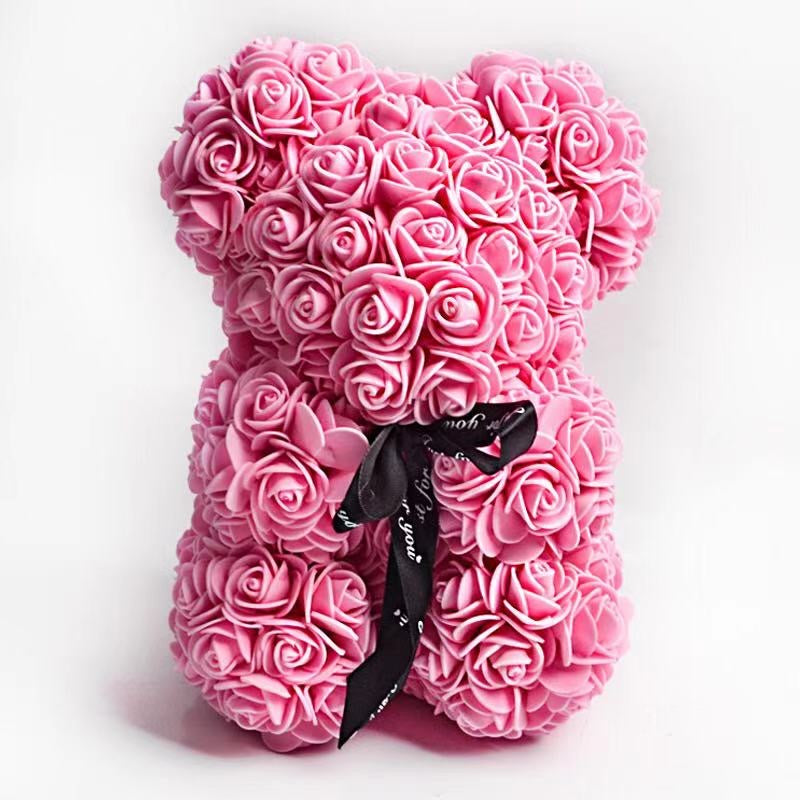 Rose  Covered Teddy Bear with Gift Box