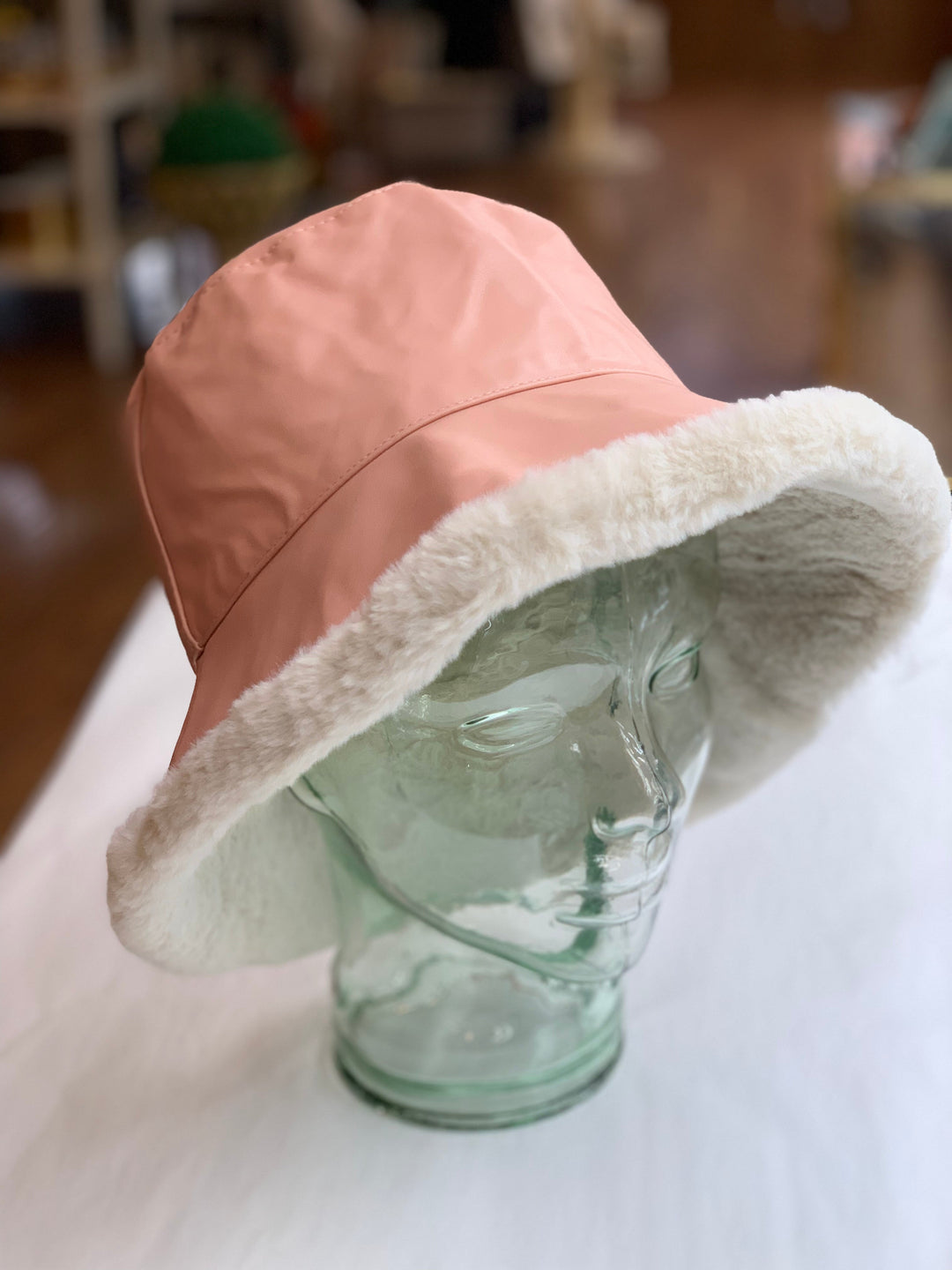 Women's Fashion Winter Vegan Leather Bucket Hat