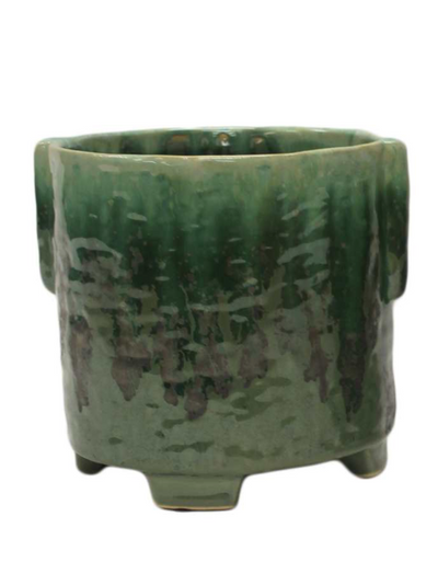 Green Ceramic Glazed Planter - large size