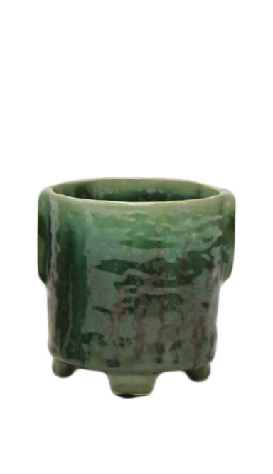 Green Ceramic Glazed Planter - small size