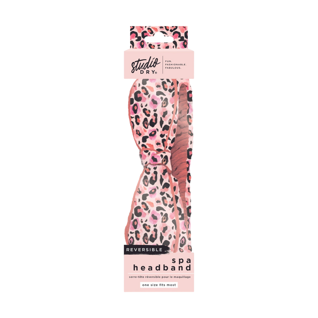 Reversible Spa Headband Leopard