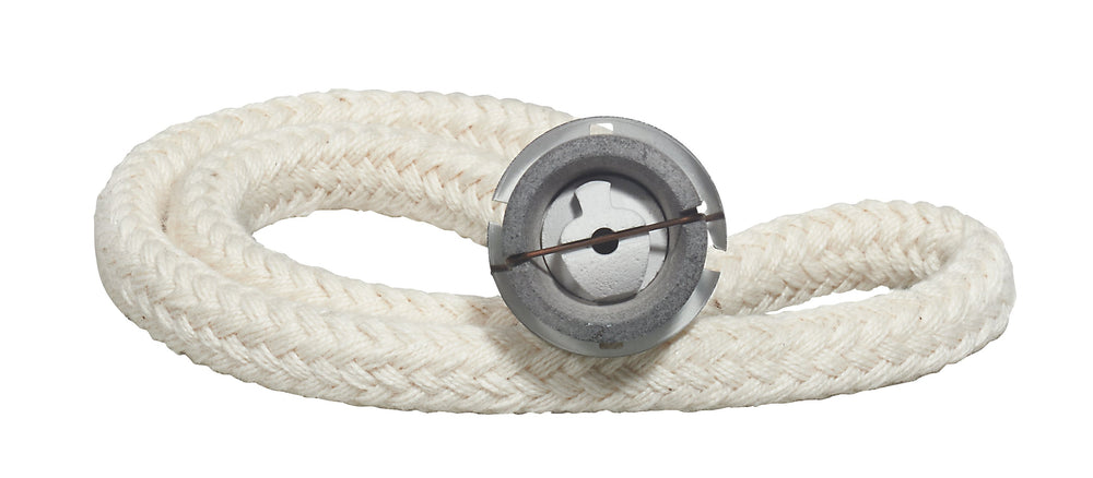 A white replacement wick-burner designed for a Maison Berger air purifier system, featuring a central metal holder with a grey filter pad.