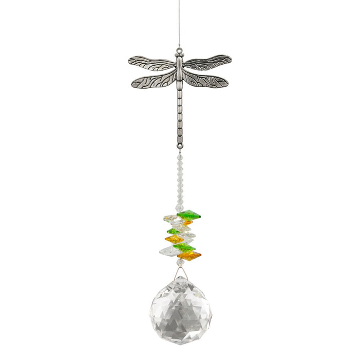 Wishing Threads - Pewter Dragonfly Suncatcher with Crystals