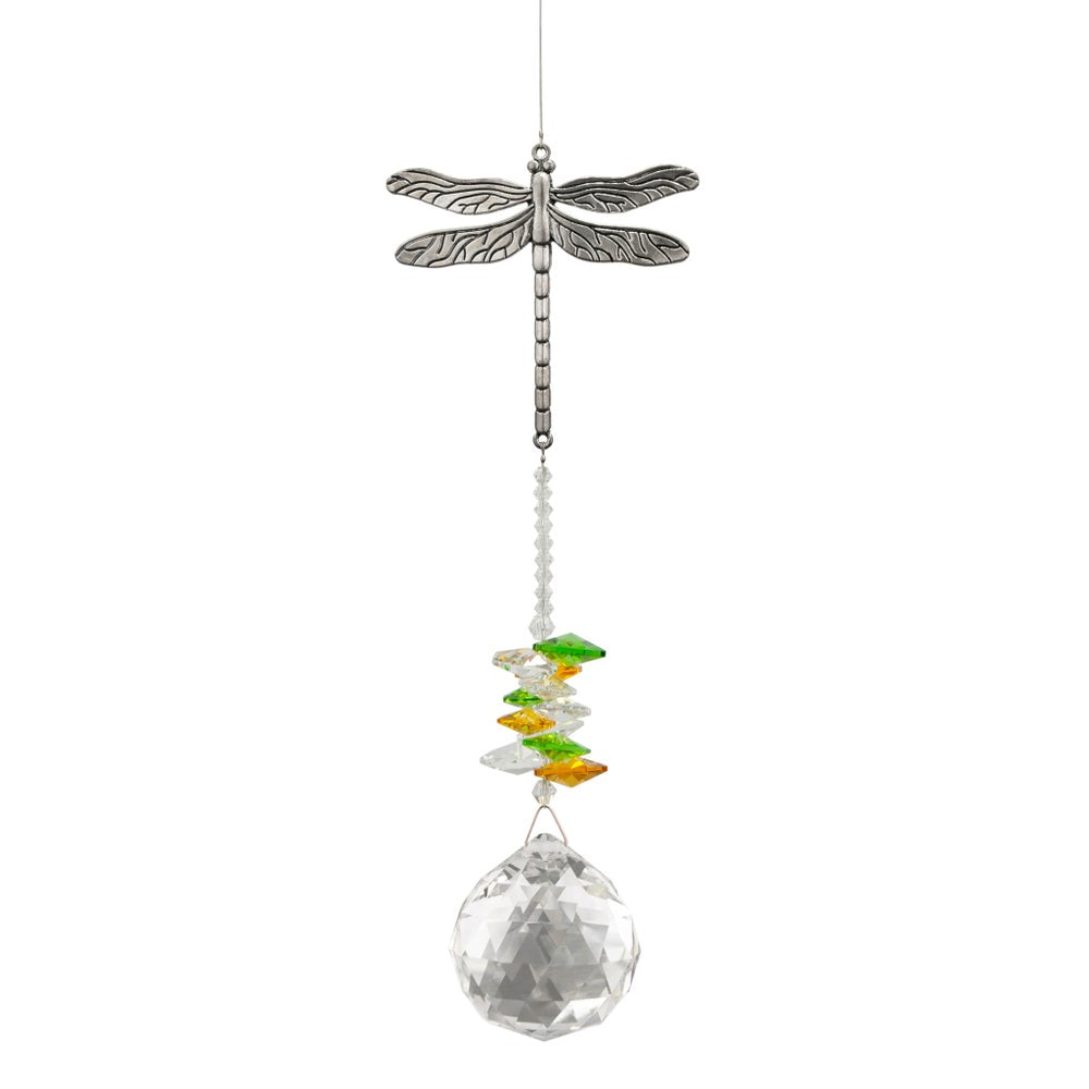 Wishing Threads - Pewter Dragonfly Suncatcher with Crystals