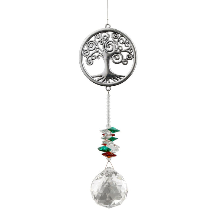 Wishing Threads - Pewter Tree of Life Suncatcher with Crystals