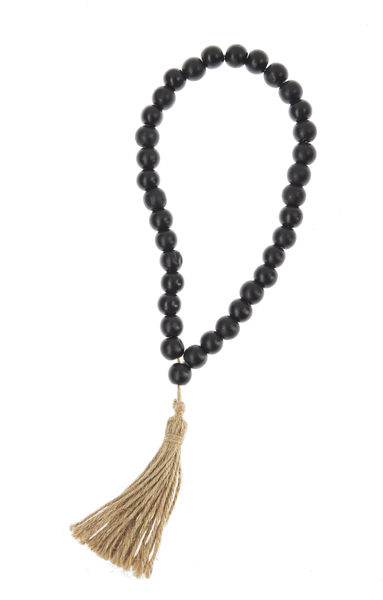 Wood Bead Loop With Tassel