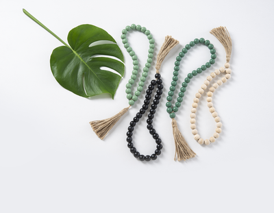 Wood Bead Loop With Tassel