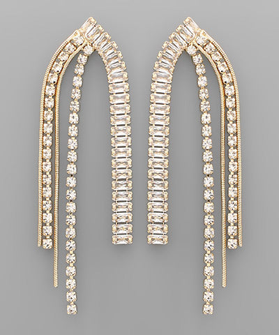 Multi Crystal Row Earrings