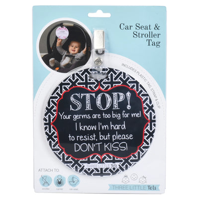 No Kissing Hanging Tag for Baby Car Seat or Stroller