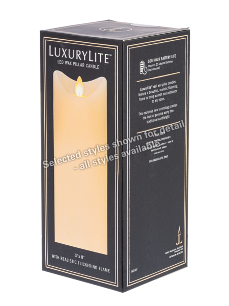 Luxury Lite Wax Moving Flame, Flameless Pillar Candle