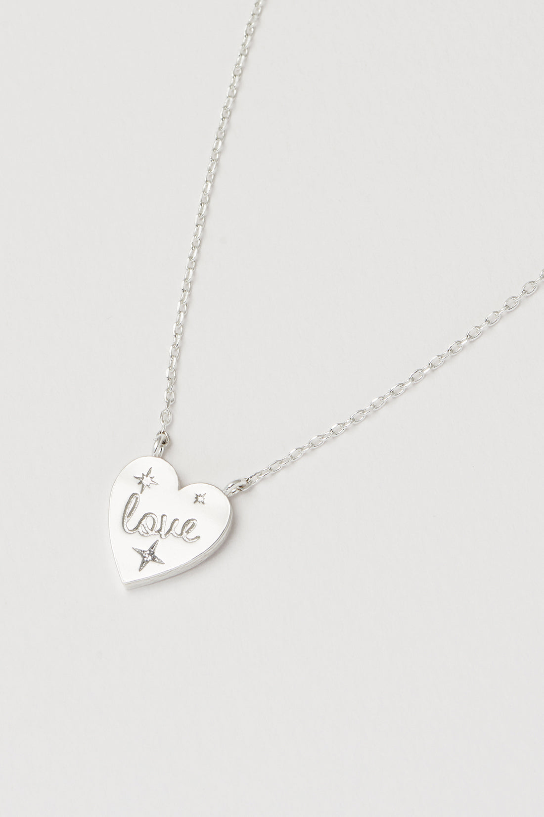 Engraved Love HEART PENDANT - SILVER Plated