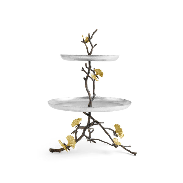 Michael Aram Butterfly Ginkgo 2 Tier Etagere