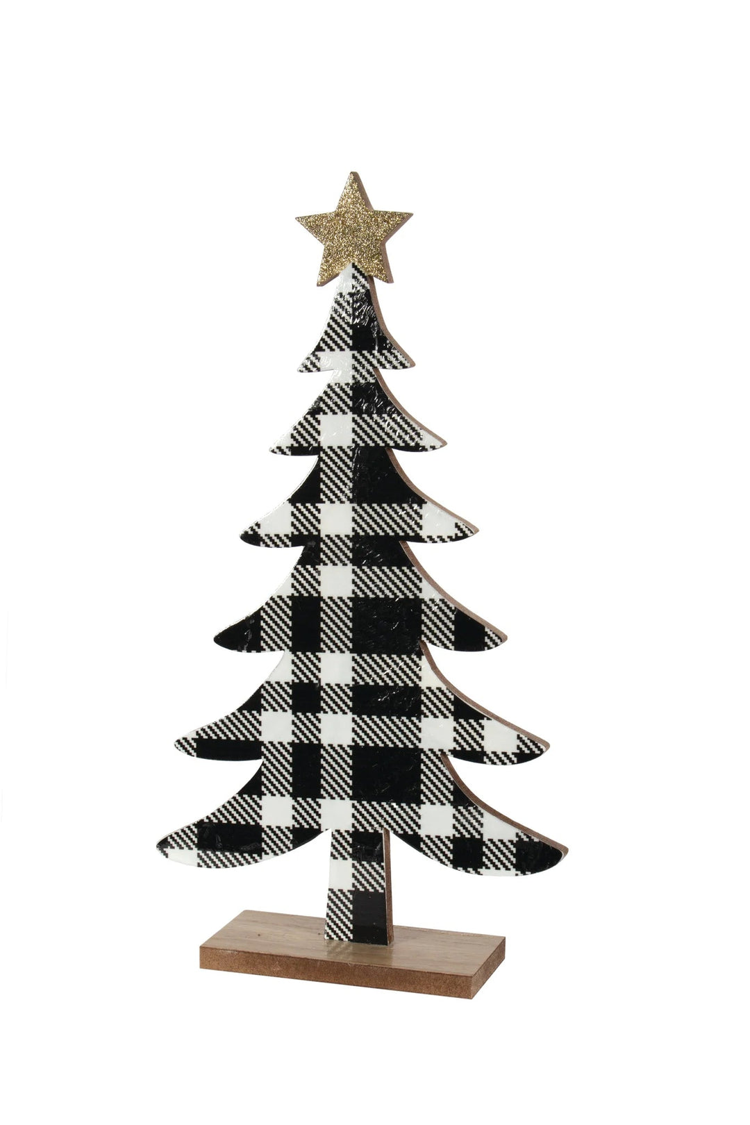 Black and White Wooden Christmas Tree, Table Decor
