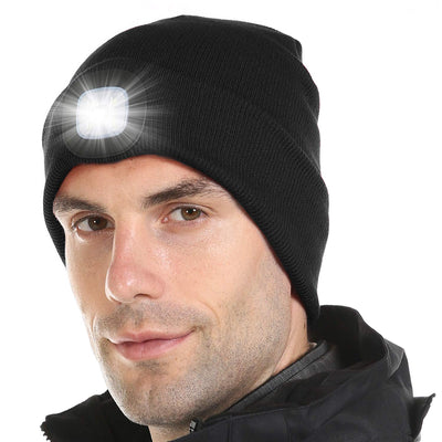 Rechargeable LED Lighted Winter Toque Hat