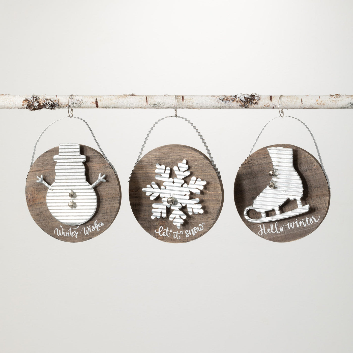 Rustic Wood & Galvanized Metal Ornaments

