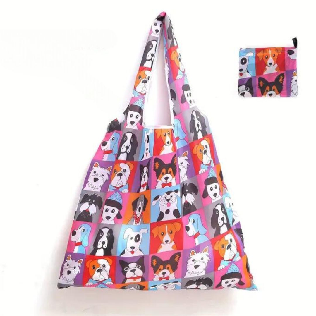Reusable Tote Bag Puppy Dogs