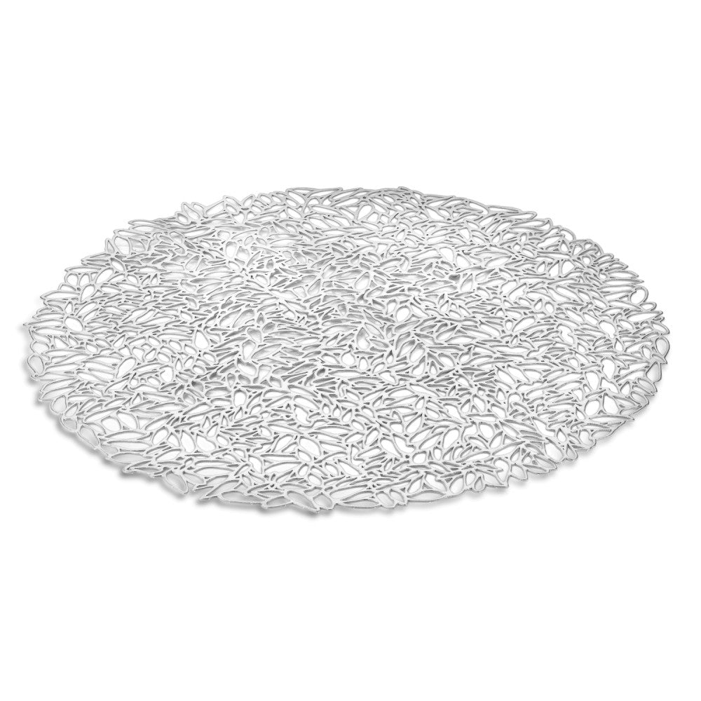 Stylish Round Embossed Placemats - Gold or Silver 38cm