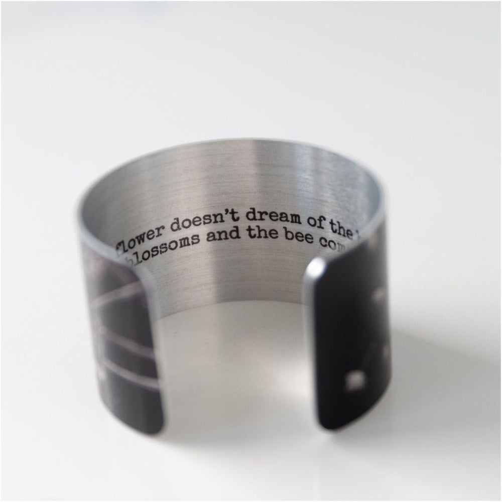 Giftologie Statement Cuff Dandelion Wishes inscription
