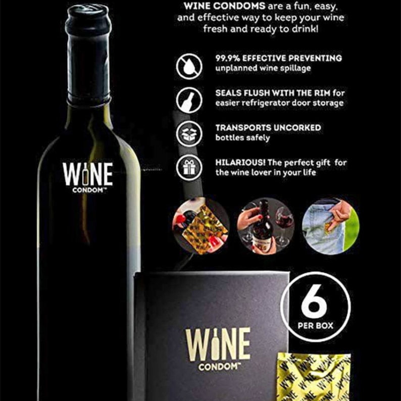 Wine Condoms (Gift Box set of 6) funny gift